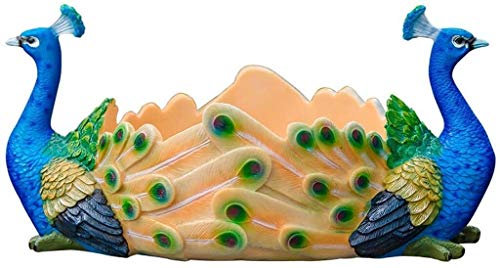 NOWLIN Gartenfiguren  Gartendeko für draußen Garten Blumentöpfe, Harz Pfau Blumentöpfe, Kunsthandwerk, Blume Pflanzen Topfcontainer, Dekoration Ornamente H15 cm