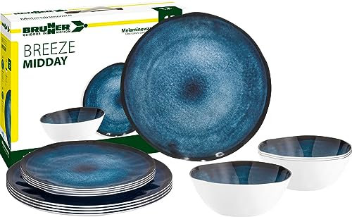 Breece Service de table de camping en mélamine 12 pièces