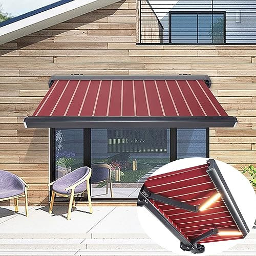 RNQZ Electric Retractable Awnings for Patios, Outdoor Folding Garden Patio Awning, Sun Shade Canopy Outdoor, Waterproof UV Resistant,2X1.5m