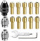 15 Pezzi 4486 Mandrino,Autoserrante Senza Chiave da 0.8 mm a 3.2 mm,Mandrino per Trapano in Ottone, Compatibile con Dremel trapano per Accessori Utensili Rotanti 4000, 3000, 300, 200, 100, 8200(M7)
