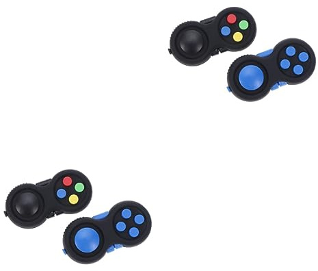 Toyvian 4stücke Spielcontroller Stressabbau Spielzeug Gummierter Fidget Für Mädchen Und Erwachsene Schwarz Blau Funktionen Stressbewältigung