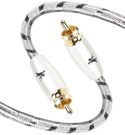 Impeto Cable RCA Coaxial subwoofer RCA Macho a Macho Audiophile Cable Audio Digital para el hogar, teatro, TV, subwoofer, sistemas Hi-Fi 1m