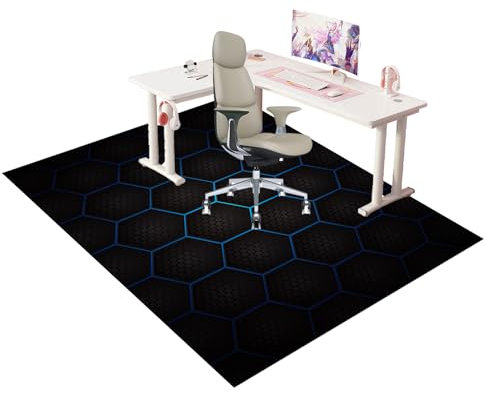 Unterlage Schreibtischstuhl Gaming Stuhl Unterlage Bodenschutzmatte Bürostuhl Teppich Unterlage-Kratzfest für Parkett und Hartböden Bürostuhl Unterlage für Stühle Hohe Dichte Anti-Silp 120 x 160 cm