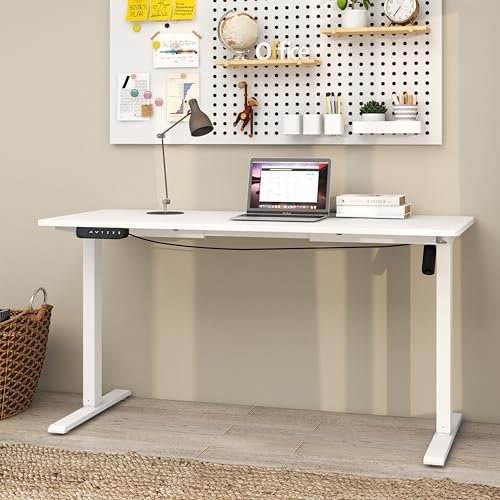 Panana Electric Standing Desk Height Adjustable, Stand Up Desk for Kids and Adults, Sit Stand Desk for Home Office (WHITE, 120 X 60 CM)
