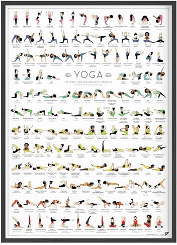 FOLLYGRAPH Yoga Poster NEUE EDITION - 150 Asanas - Yoga Geschenk (50x70 cm)