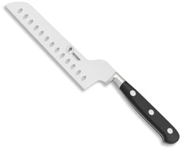 ADCSHOP Couteau à fromage - type français - 30,50 cm - lame 17 cm - acier 3Cr13Mov - alvéolé sur les deux côtés - manche POM 13,50 cm - couteau pour couper le fromage