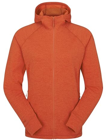 Rab Women's Nexus Hoody Full-Zip Lightweight Fleece Jacket for Trekking & Climbing - Red Grapefruit - X-Large