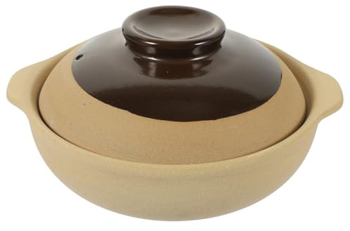 PRETYZOOM 1 Pc casseruola in Ceramica casseruola di Terracotta Padella Antiaderente Slow Cooker Slower Cooker Padella Piatta Ramen Noodles Contenitore per zuppa Domestico Base