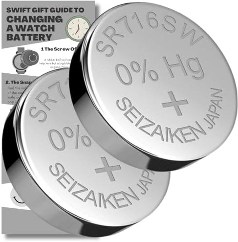 SR716SW Watch Batteries - 2 x Seizaiken 315 Equivalent Cell Button Watch Battery Replacement Kit for Watches with Fitting Guide