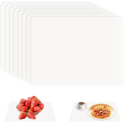 8 Stück Tischset Transparent, 40 * 30Cm Kunststoff Platzdeckchen, rutschfest Und Hitzebeständig Tischset Abwaschbar, Tisch Platzset Leichte Reinigung, Für Ihr Zuhause, Restaurant, Küche, Hotel