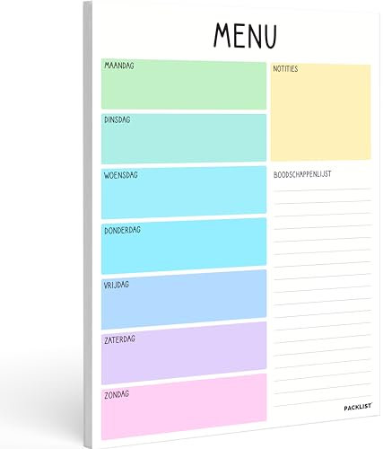 PACKLIST Menüplaner Block (Wochenplaner Menüplaner NL, DIN A4)