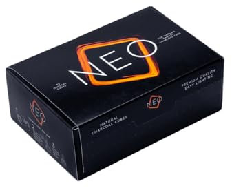 Threekings NEO Cubes – 72 Stück selbstzündende Shisha Naturkohle | Einfach mit Feuerzeug anzünden | Geschmacksneutral | Langanhaltende Brenndauer | Premium Shisha Kohle aus den Niederlanden