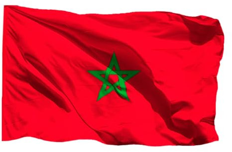 Bandera de Marruecos, Bandera 90cm x 150cm, Bandera Grande con Trabilla para Mástil y Cordones para Sujetar, Bandera Ligera, Bandera para Deportes, Fútbol, Manifestaciones, Edificios, (Marruecos)