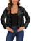 MINTLIMIT Bolero Damen Elegant Festlich Strickjacke Langarm Cardigan Pailletten Metallic Bolerojacke Kurz (Schwarz L)
