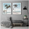 AdoDecor Bilder 2er Set, Bilder Wohnzimmer, Bild auf Leinwand, Meeresstrand-Surfplakat Wandbilder Schlafzimmer, Bus-Kokospalme Badezimmer Boho Deko(Ungerahmt)