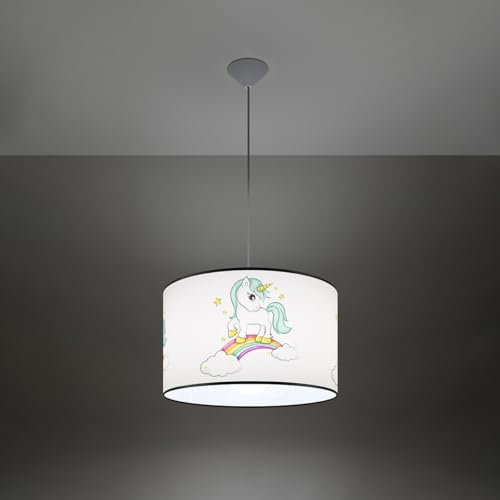 SOLLUX lighting - Hängelampe LED - Pendellampe EINHORN - Pendelleuchte - Hängelleuchte LED - Niedriger Energieverbrauch - E27, 1x max 15W LED, ~230V, 50Hz, IP20 Mehrfarbig - 40x40x95cm