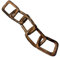 Thorness Rustic Wooden rectangular 5-Link Chain Ornament for Home Decor, Ideal for Living Room, Shelf, and Coffee Table Decoration