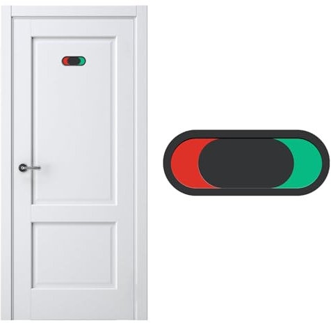 Privacy Door Do Not Disturb Sign, Magnetic Slider Door Sign Sliding Indicator Easily Shows Vacant or Occupied Status for Office Home Clinic or Dormitory Self Adhesive No Drilling Required Black