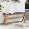Kangmusi Gartenbank Dunkelblau Massivholz Akazie und Stoff, Blau 366516
