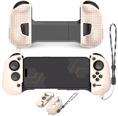 Silicone Grip Case Cover for SCUF Nomad,Controller Grip Protective Cover Compatible with SCUF Nomad Wireless iPhone Mobile Gaming Controller,Handle Protective Case Cover with Lanyard (Off White)