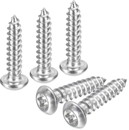 QUARKZMAN #6 x 5/8 Tornillos de Seguridad Torx, 20 Piezas Tornillos Autorroscantes Resistentes a La Manipulación de Cabeza de Botón, Tornillos Antirrobo de Acero Inoxidable 304