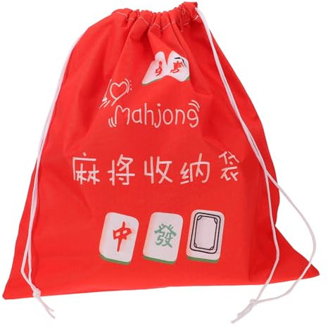 Ipetboom Aufbewahrungstasche Für Mahjong-Steine Kordelzug Tragbar Und Praktisch Für Organisieren Und Transportieren Von Spielmaterialien Für Spieleabende Und Turniere Leicht Und Langlebig