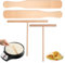 4 Pièces 12 cm/18 cm Bois de Hêtre Repartiteur Pate a Crepe, Spatule Bois Crepe, Forme en T Spatule a Crêpes en Bois Spatule en Crepiere Râteau Convient pour pancakes, jambon palates