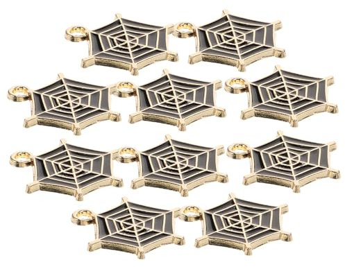Lurrose 10 Stück schmuckherstellung schmuck machen Schmuckzubehör Schmuckanhänger Spinnenweben-Design Armbänder Bausätze Reize Halskette mit losem Charme Lose Spinnennetz-Anhänger Metall