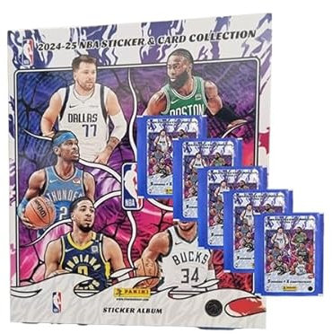 Panini NBA Basketball Saison 2024/25 Sticker & Cards - 1x Stickeralbum + 5x Stickertüten