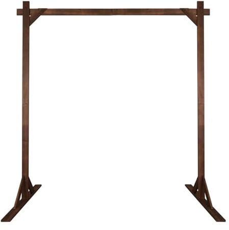 DECAKE Hölzerner Hochzeitsbogen, 2,2 m quadratischer Holzbogen für Hochzeiten, Holzbogen, Hochzeitslaube, Hintergrundständer für Zeremonien, rustikale Hochzeiten, Geburtstagsfeiern, Innen
