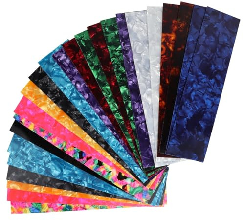 CENPEK Láminas perforadoras para púas de guitarra (DIY), tiras de celuloide para músicos tres grosores de 0,5/0,73/0,9 mm, colores aleatorios.