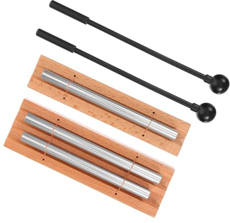 SEWOART 2 Sätze Meditationsklangstab Holz Metall Wind Chime Percussion Instrument mit Schlägel für Yoga Achtsamkeit Gebet Klangheilung
