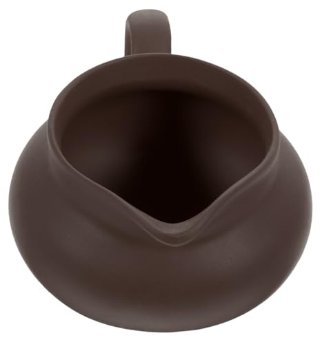 Toyvian Ceramic Kitchen Jug with Pointed Beak Design, Convenient to Use Milk Jug Dispenser for Restaurant and Household, Vintage Brown Cup Suitable for Party Dinner and BBQ