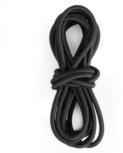 NUTKIT Bungee Cords, 8mm x 5M Elastic Shock Cord (Black) | Heavy Elastic Bungee Rope Shock Cord for Trailer, Tarpaulin, Tent Pole, Kayak and Backpack DIY Projects
