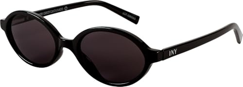 I NEED YOU Sonnenbrille CAPRI für Damen & Herren Oval Retro, UV‑400 Schutz, aus Recycelten Materialien gefertigt, Rückseitig Entspiegelt, mit Federscharnieren, inkl. Etui & Tuch, Schwarz