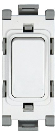 Deta G3514 Gridswitch 20 Amp Double Pole Unmarked (White)