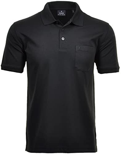 RAGMAN Herren RAGMAN Kurzarm Softknit Poloshirt 7XL, Schwarz-009
