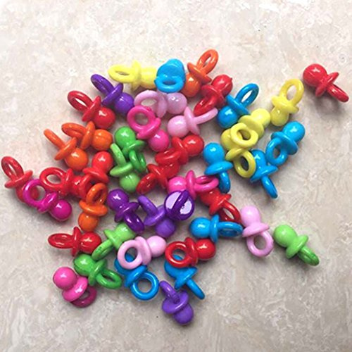 Mini-Schnuller, Acryl, Partyzubehör für Babypartys, Tischdeko, 50 Stück, acryl, Cream Multicolor, M