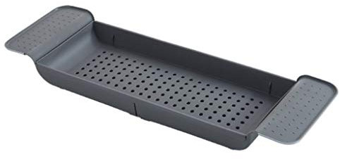 only y Plateau de Baignoire Extensible - Support Pont de Caddie de Baignoire Standard Universel Utilisé comme Une Petite Table (Gris Noir)