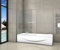 Pare-baignoire 120x140cm pivotant 180°en 6mm verre anticalcaire avec une poignée en Inox