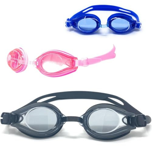 AQASKIN Occhialini Nuoto Professionale Modello COMFORT - SCONTI QUANTITÀ - Anti-Perdita - Piscina e Mare per Adulti e Bambini, Ponte Nasale e Fascia Elastica Regolabili. (Quantità 1 pz., Nero)