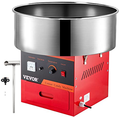 VEVOR Machine Barbe Papa en Rouge Professionnelle Cotton Candy Machine Idale pour Anniversaires et Festivals