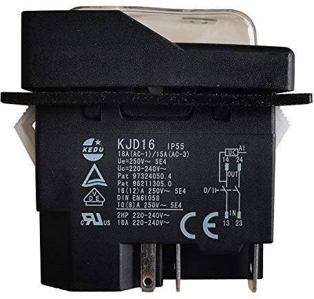 KEDU KJD16 5Pins Interruttore elettromagnetico Interruttori a pulsante per apparecchiature per macchine utensili industriali AC 220-240V 16A 2HP 16 (12) A 10 (8) A 250V 5E4 IP55
