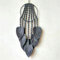 AMIPOS Traumfänger aus gewebter Baumwolle, Makramee mit Federn und Pompons, Bohemian Home Decor (Grau)