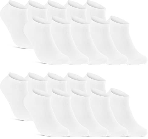 10 | 20 | 30 Paar Sneaker Socken Herren Damen Schwarz Weiß Grau Baumwolle 16900 (20x Weiß 47-50)