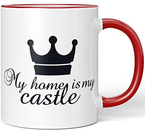 JUNIWORDS Tasse, My Home is My Castle, Wähle Farbe, Rot