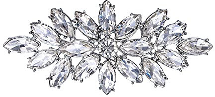 EVER FAITH Corsage Brosche Klar Marquise österreichischen Kristall Hochzeit boomende Blume Pin für Kleidung -1,6 Zoll