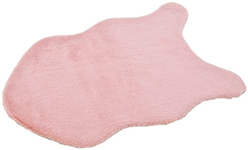 matches21 Flauschig weiches Kunstfell Dekofell hochwertiges Hasenfell-Imitat gemütlicher Fellteppich Teppich kurzflorig Fellimitat 90x60 cm Farbe rosa