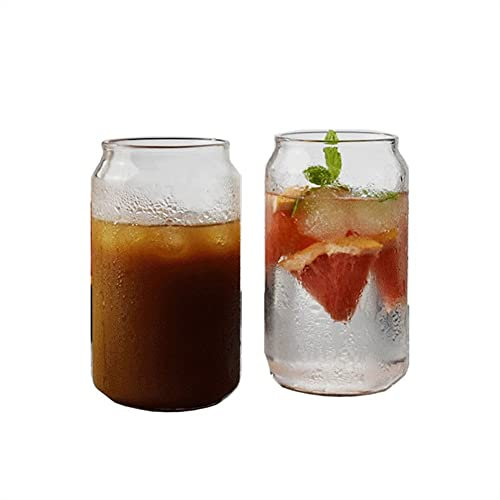 2 pièces Verre à bière en forme de canette,URMAGIC 400 ml Verres à boire clairs, ensemble de verres à whisky, gobelet, verres à cocktail, verres à whisky, tasses à vin, tasse à jus