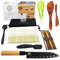 Kit Sushi y Maki – Juego completo para sushi o makis home – 9 accesorios de gama alta – Hecho de bambú – Fácil de usar – Dispositivo de sushi – Funda de almacenamiento integrada – Sushi Maker